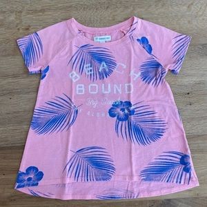 Tropical flower and leaf print T-shirt